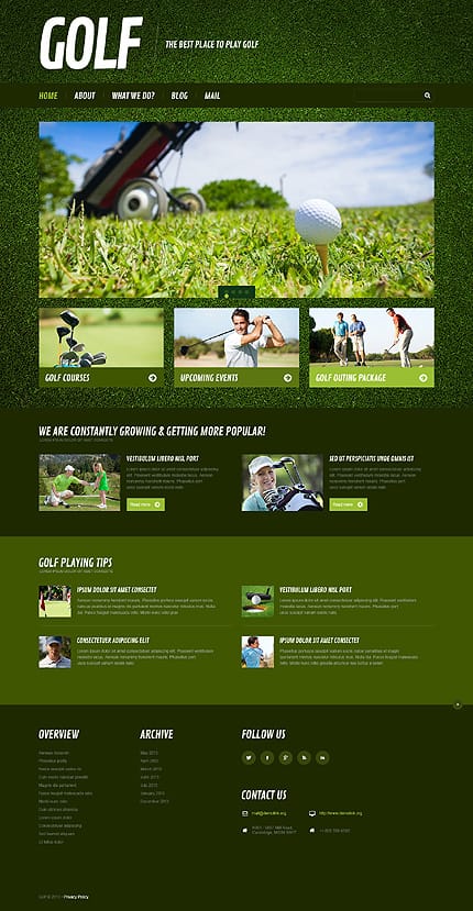 Golf Responsive WordPress Theme